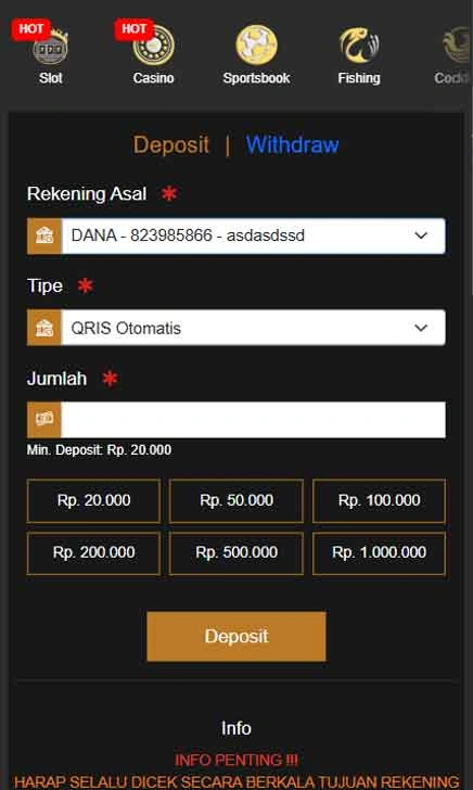 cara deposit APK Freechip 20rb Slot